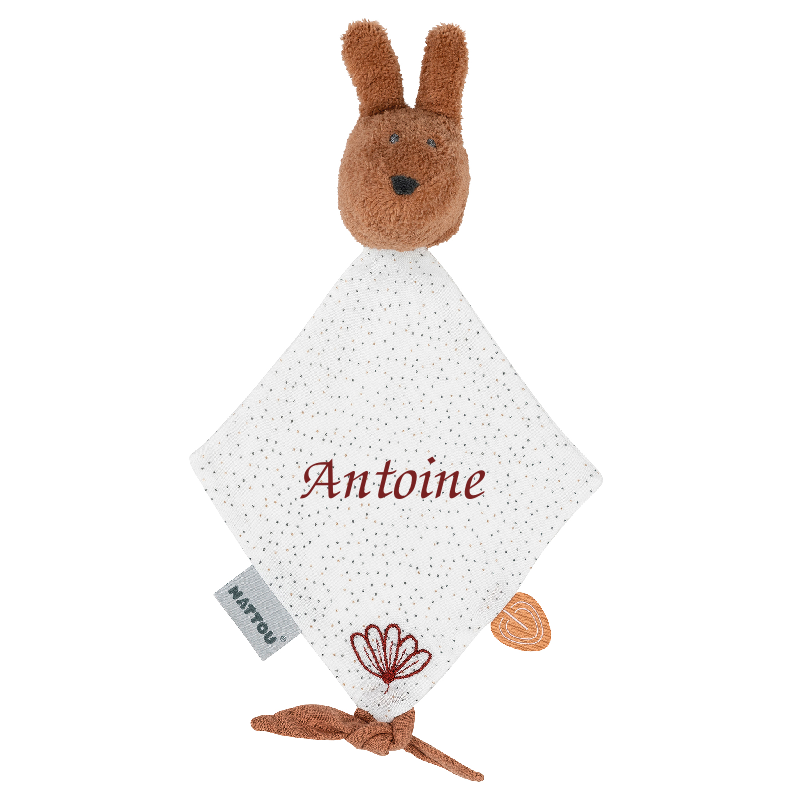  - susie et bonnie - avec attache-sucette lapin marron blanc 25 cm 